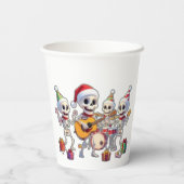 Gobelets En Papier Funny Skeleton Band Christmas & New Year – 3D Cart (Verso)