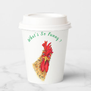 Gobelets En Papier Funny Surpris Curious Rooster - Ce qui est si drô