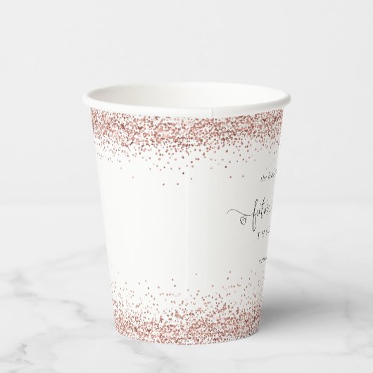 Gobelets En Papier Futur Mme Nom Rose Gold Paillettes Enterrement de (Droite)
