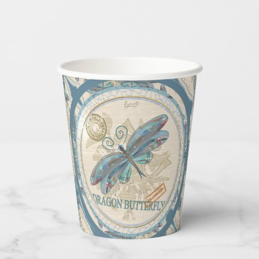 Gobelets En Papier G Bureau de création libellule (Verso)