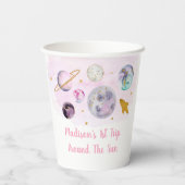 Gobelets En Papier Galaxie Rose Premier Voyage Autour Du Soleil Anniv (Verso)