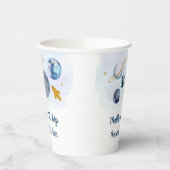 Gobelets En Papier Galaxy Planets Space Blue Gold Anniversaire (Gauche)