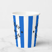 Gobelets En Papier Gameday Tailgate Club Blue Stripe Custom Party (Gauche)