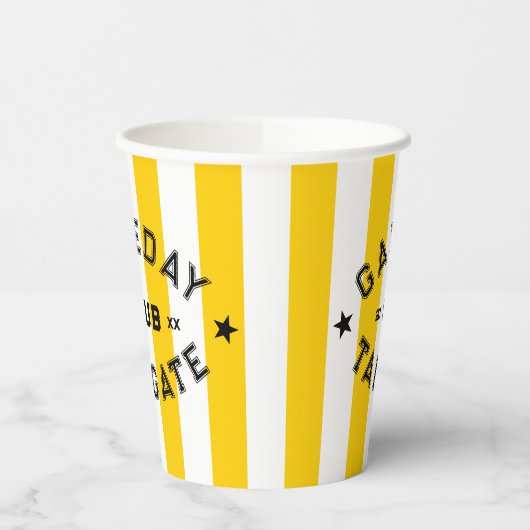 Gobelets En Papier Gameday Tailgate Club Jaune Fête Personnalisée (Gauche)