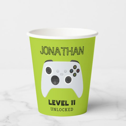 GOBELETS EN PAPIER GAMME DE CONTRÔLEUR VERT EN HAUT (Recto)