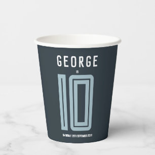 Gobelets En Papier Garçons Anniversaire de enfant sportif moderne Blu