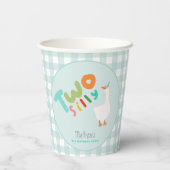 Gobelets En Papier Garçons Blue Two Silly Goose Blue 2e anniversaire (Verso)