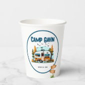 Gobelets En Papier Garçons Camper vintage camping extérieur (Verso)