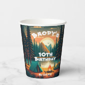 Gobelets En Papier Garçons camping Aventure Anniversaire Coupe en pap (Verso)