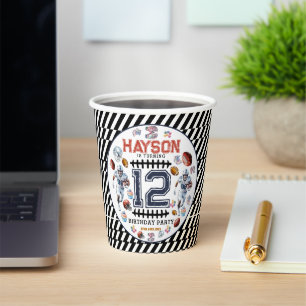 Gobelets En Papier Garçons Football Sports Anniversaire