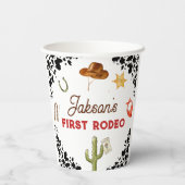 Gobelets En Papier Garçons Mon premier rodéo Cowboy 1er anniversaire (Verso)