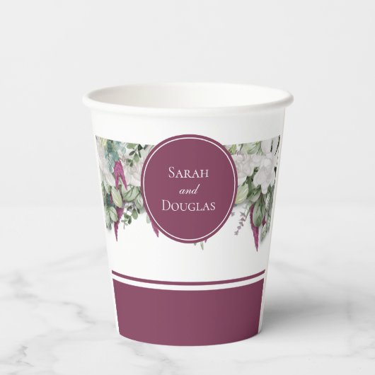 Gobelets En Papier Gardenia / Snapdragon Mariage Purple Paper Cup (Verso)