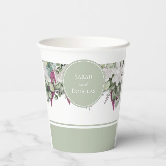 Gobelets En Papier Gardenia / Snapdragon Mariage Sage Paper Cup (Verso)
