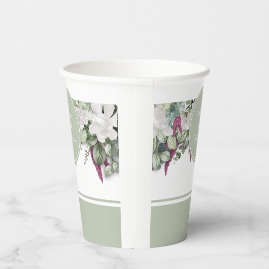 Gobelets En Papier Gardenia / Snapdragon Mariage Sage Paper Cup (Droite)