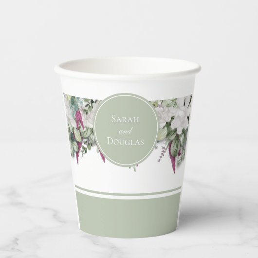 Gobelets En Papier Gardenia / Snapdragon Mariage Sage Paper Cup (Recto)