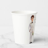 Gobelets En Papier Garin de mariage Mignon dessin animé garçon d'honn (Droite)