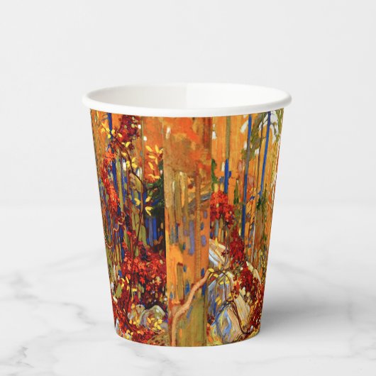 Gobelets En Papier Garland d'automne, célèbre peinture, (Gauche)