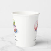 Gobelets En Papier Gâteau aquarelle Macarons français Fête de mariage (Droite)