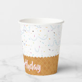 Gobelets En Papier Gâteau d'anniversaire avec glaçage et crème glacée (Verso)