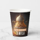 Gobelets En Papier Gâteau d'anniversaire des nuits arabes - Fête (Verso)