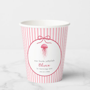 Gobelets En Papier Gâteau d'anniversaire Fille 1 an Méduse Rose Aquar