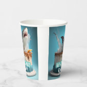 Gobelets En Papier Gâteau d'anniversaire sur le thème du requin (Gauche)