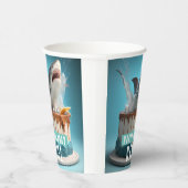 Gobelets En Papier Gâteau d'anniversaire sur le thème du requin (Droite)