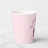 Gobelets En Papier Gâteau rose avec arc en paillettes Mariage Shower (Droite)