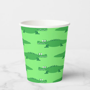 Gobelets En Papier Gator Alligator Crocodile Enfants 1er fête d'anni