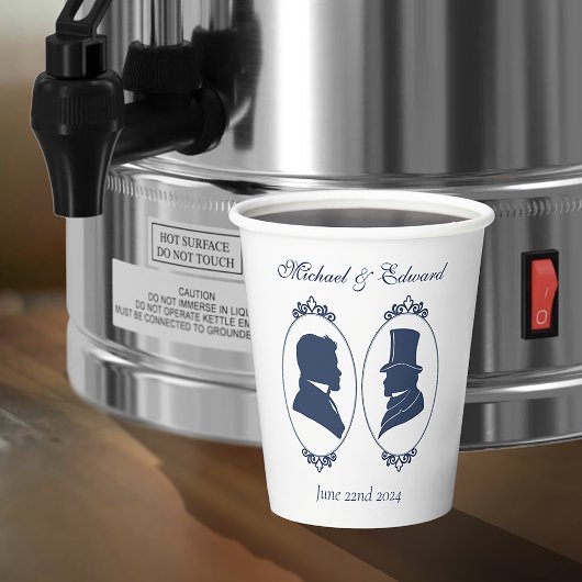 Gobelets En Papier Gay Grooms Regency Roses bleus