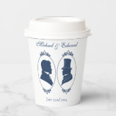 Gobelets En Papier Gay Grooms Regency Roses bleus (Recto)