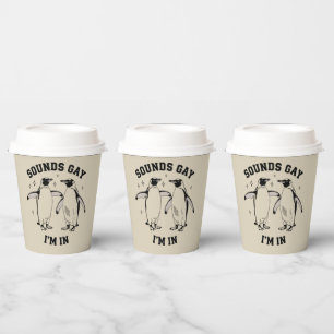 Gobelets En Papier Gay Penguin Sounds Gay Je Suis Dans Vintage Queer 