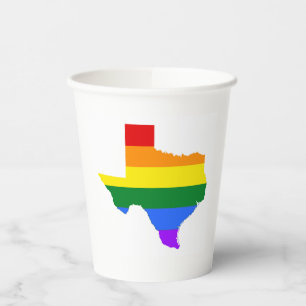 Gobelets En Papier gay pride Texas Rainbow