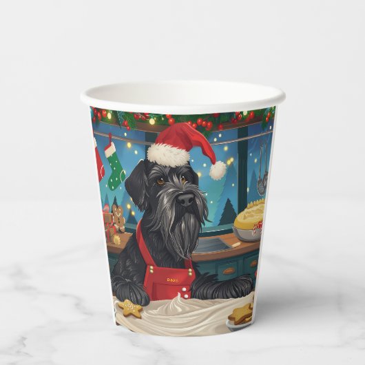 Gobelets En Papier Géant Schnauzer Gourmande : Noël Festif (Verso)