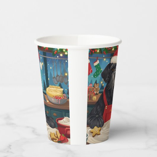 Gobelets En Papier Géant Schnauzer Gourmande : Noël Festif (Gauche)