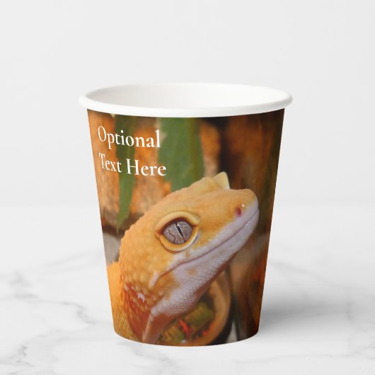 Gobelets En Papier Gecko jaune léopard (Recto)