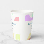 Gobelets En Papier Genre neutre formes abstraites nom du baby shower (Droite)