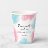 Gobelets En Papier Genre révéler bleu ou rose baby shower tasse de pa (Verso)