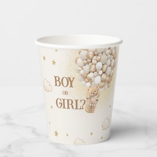 Gobelets En Papier Genre Révéler Ours Boho (Verso)