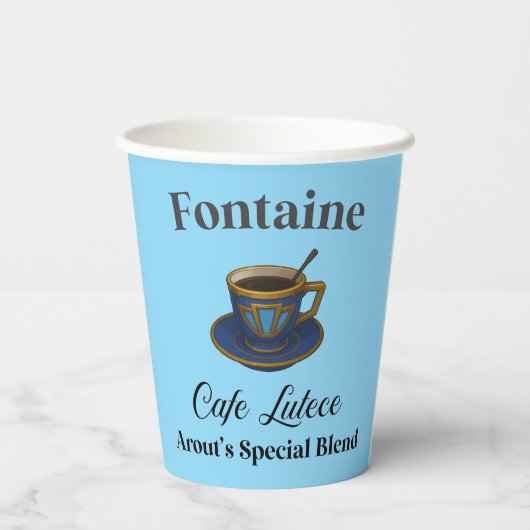 Gobelets En Papier Genshin Impact Cafe Lutece Coffe Cup (Verso)