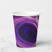 Gobelets En Papier Géode Violet Tourbillonnant Tombé (Verso)