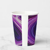 Gobelets En Papier Géode Violet Tourbillonnant Tombé (Gauche)