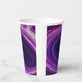 Gobelets En Papier Géode Violet Tourbillonnant Tombé (Droite)