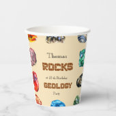 Gobelets En Papier Géologie fête d'anniversaire roche gemstone (Recto)
