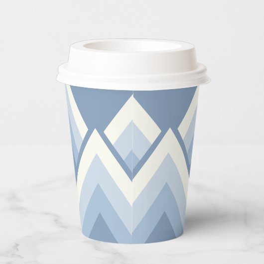 Gobelets En Papier géométrique Abstraite, bleu et blanc cassé 2 (Droite)