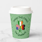Gobelets En Papier German Irish American Shamrock Personalized Text (Recto)