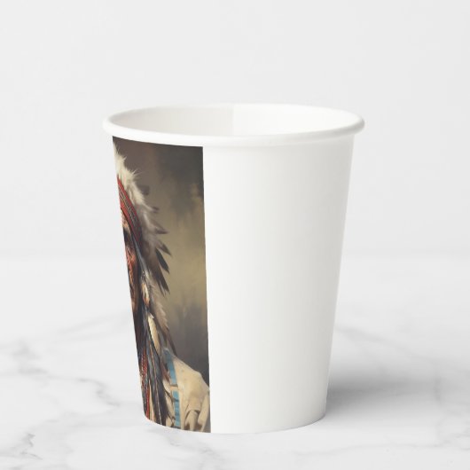 Gobelets En Papier Geronimo Portrait du chef guerrier indien (Gauche)