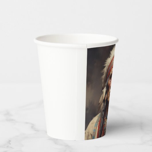 Gobelets En Papier Geronimo Portrait du chef guerrier indien (Droite)