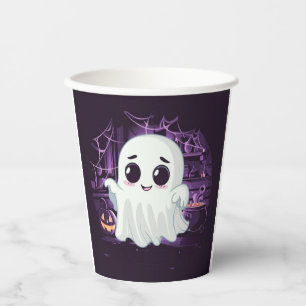 Gobelets En Papier Ghost Halloween mignonne illustration tasse de pap