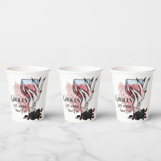 Gobelets En Papier Ghouls veut juste s'amuser Halloween (Multi)